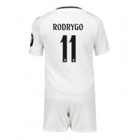 Real Madrid Rodrygo Goes #11 Heimtrikotsatz Kinder 2024-25 Kurzarm (+ Kurze Hosen)